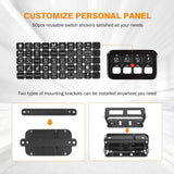 Auxbeam 8 Gang Dimmable LED Switch Panel (Two Sided Outlet)
