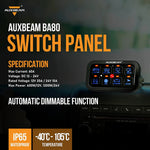 Auxbeam 8 Gang Dimmable LED Switch Panel (One Sided Outlet)